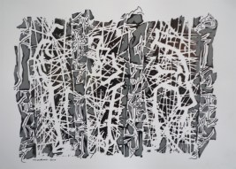 La danseuse        Acrylique sur monotype   19 X 26  2010