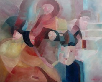 1973 - Enfants turcs Huile sur toile 81 X 100 Musée La Piscine