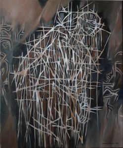 L'homme penché huile sur toile 65 x 54 2013