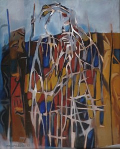 Le micro 41 x 33 huile sur papier marouflé sur bois 2013