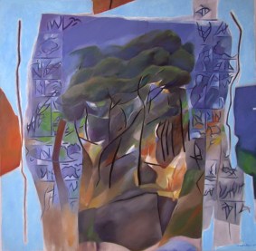 Paysage bleu aux pins copie