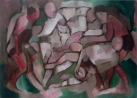 1977 - Rugby Huile sur toile 33 X 24